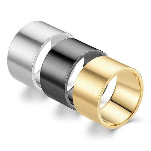 Mens Titanium 12mm Wide Matte Design Band. Ring Size 6,7,8,9,10,11,12,13